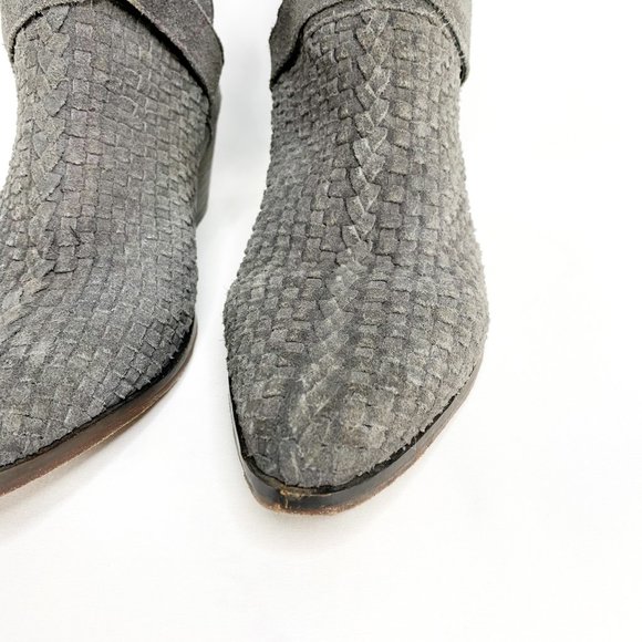 FREE PEOPLE Venture Ankle Boots Woven Suede Stone - Picture 4 of 11